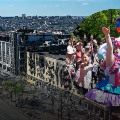 З "зігуючими" клоунами: у Маріуполі окупанти влаштували свято на кістках